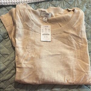 J. Crew Teddie Size Medium Light Tan Knit Top / light sweater NWT